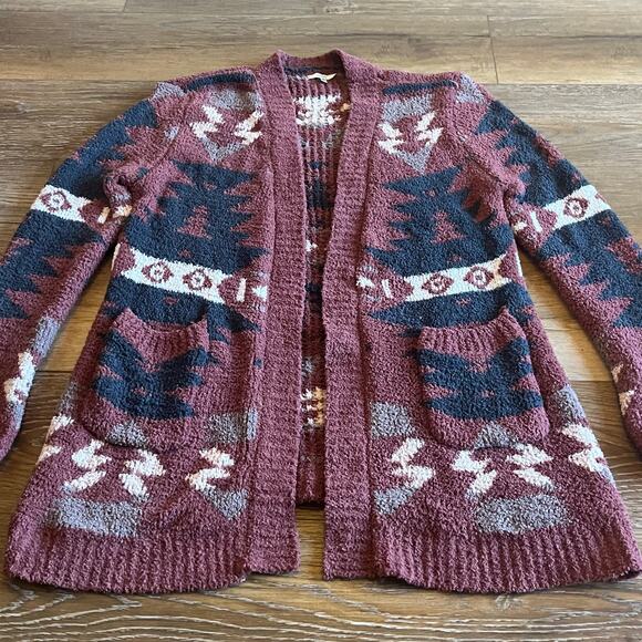 Jodifl Long Soft Knit Open Cardigan Size Sm Southwestern Geometric Aztec Boho - Picture 4 of 7